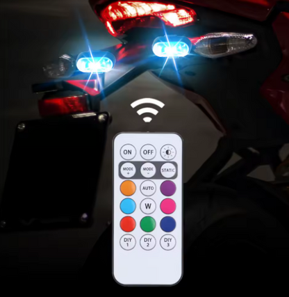 Car Motorcycle LED Lights 8 Colors  Flash Position Wireless