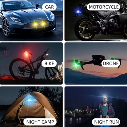 Car Motorcycle LED Lights 8 Colors  Flash Position Wireless